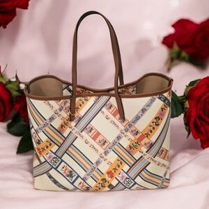 NWOT Tory Burch Floral Patterned Tote Bag - Multi-colored Width 16.5" Height 12"